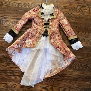 Pirate Red Brocade Costume for Girls